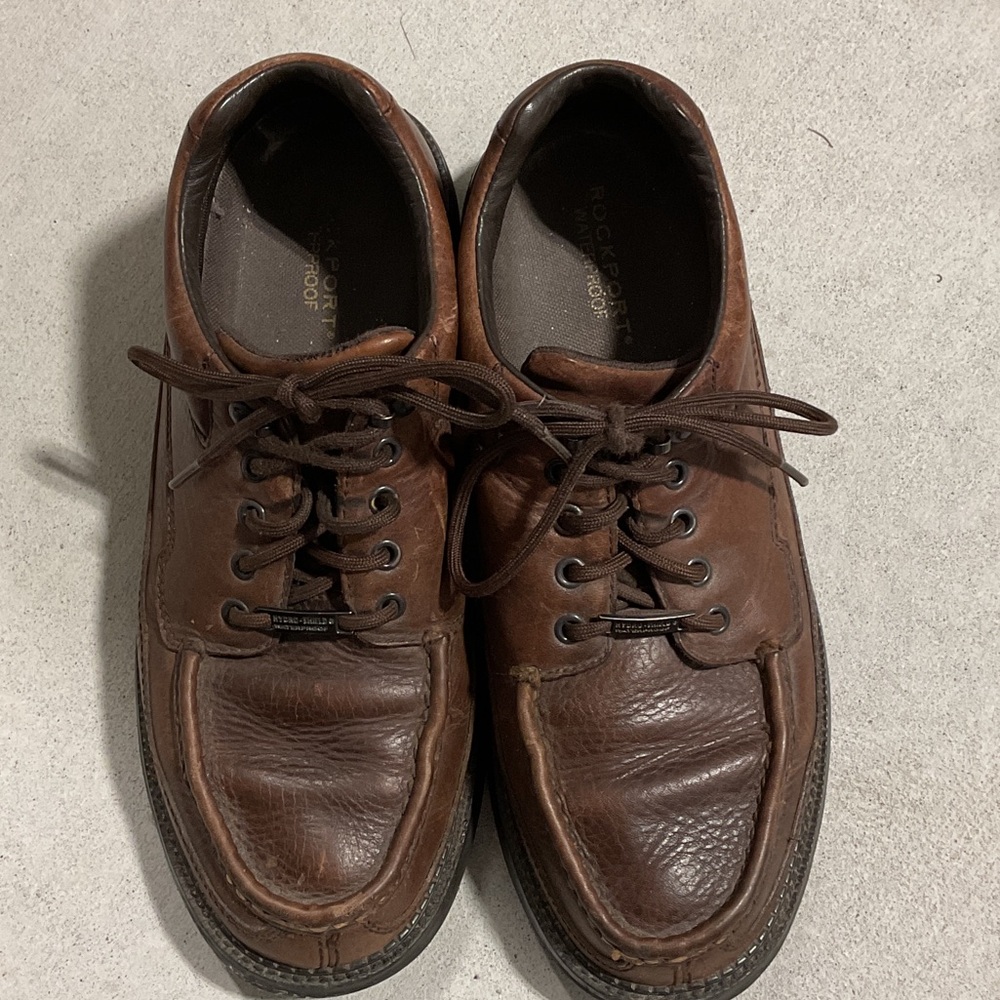 Rockport Men’s Brown Leather Boat Shoes Lace-Up
